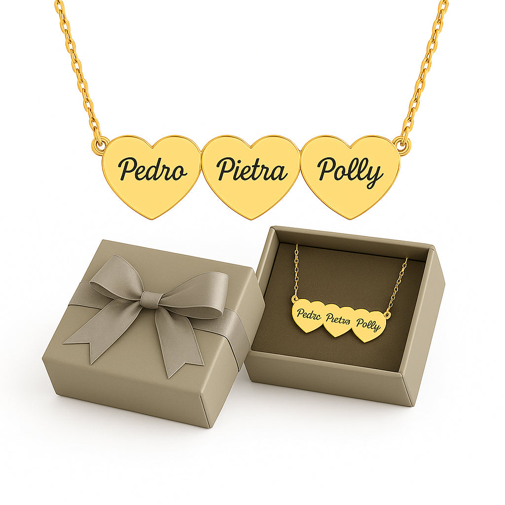 Colar Coração Personalizado com Nomes